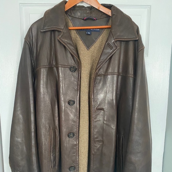 Tommy Hilfiger Leather Jacket size large - Picture 1 of 3